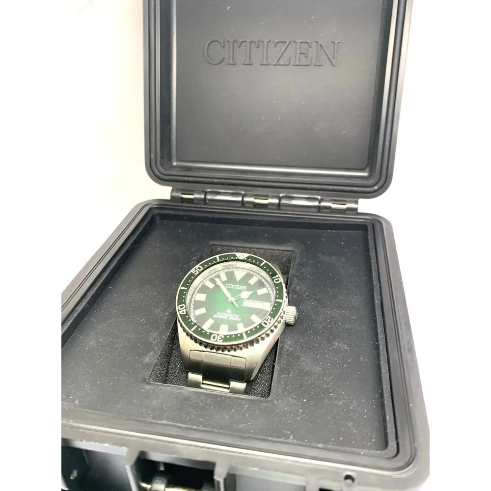 Citizen Men's Watch NY0121-50X Promaster Automatic Diver Green Dial Steel 41mm